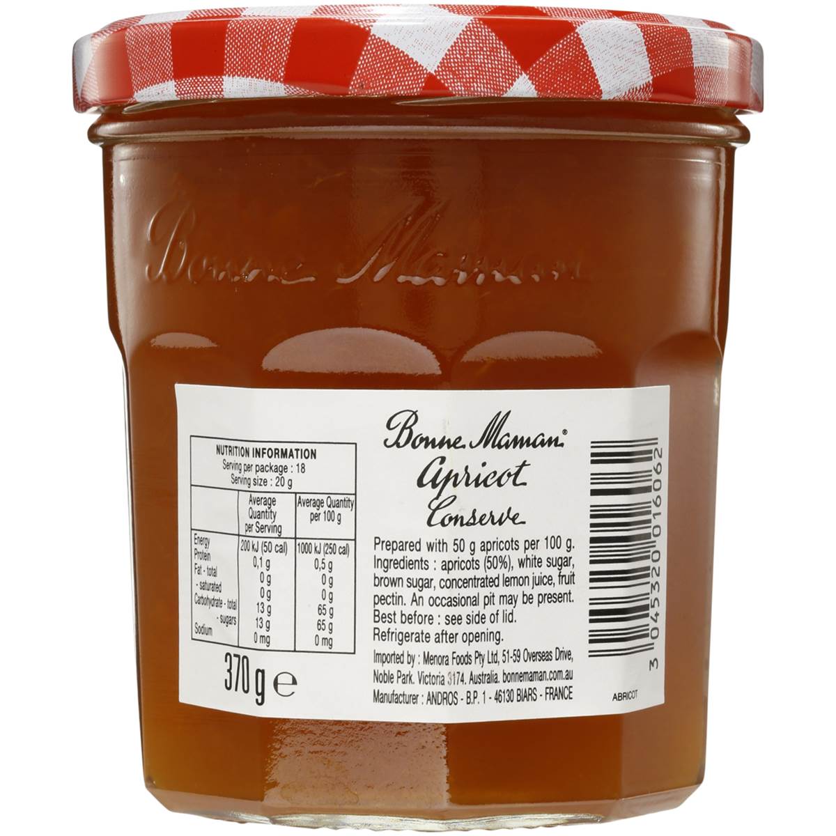 Bonne Maman Apricot Jam 370g Woolworths