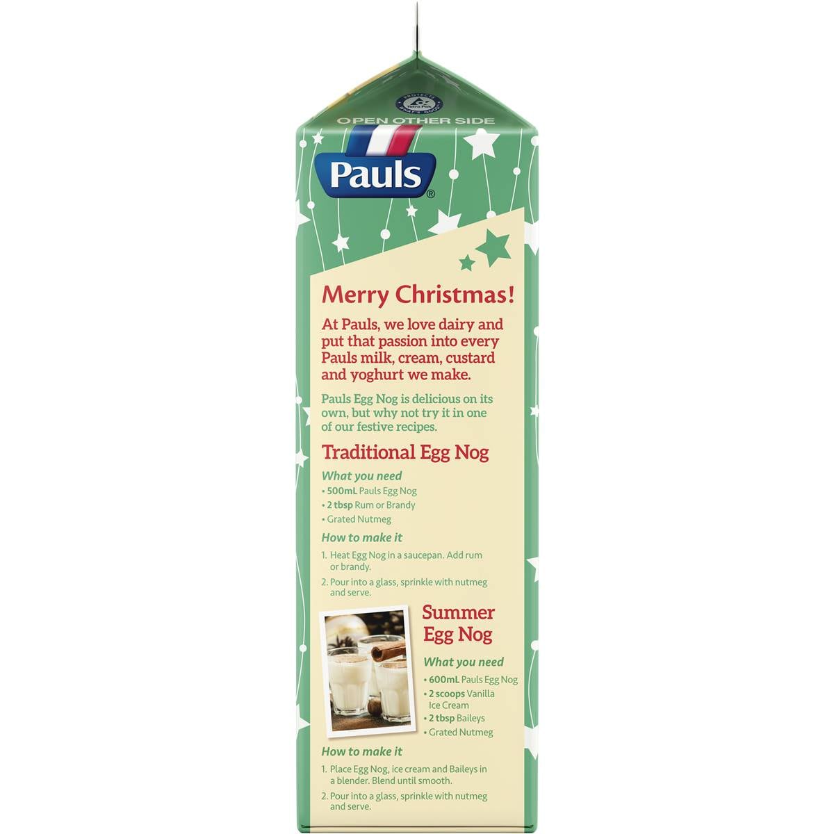 Pauls Egg Nog 1l Woolworths