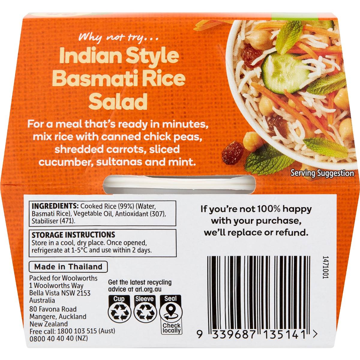 Woolworths Basmati Rice Microwave Cup 2 X125g Woolworths