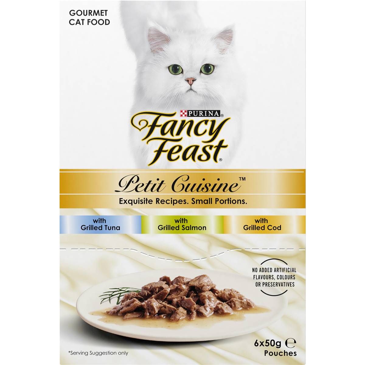 Fancy Feast Adult Petit Cuisine Tuna Salmon Cod Wet Cat Food 50g X6 ...