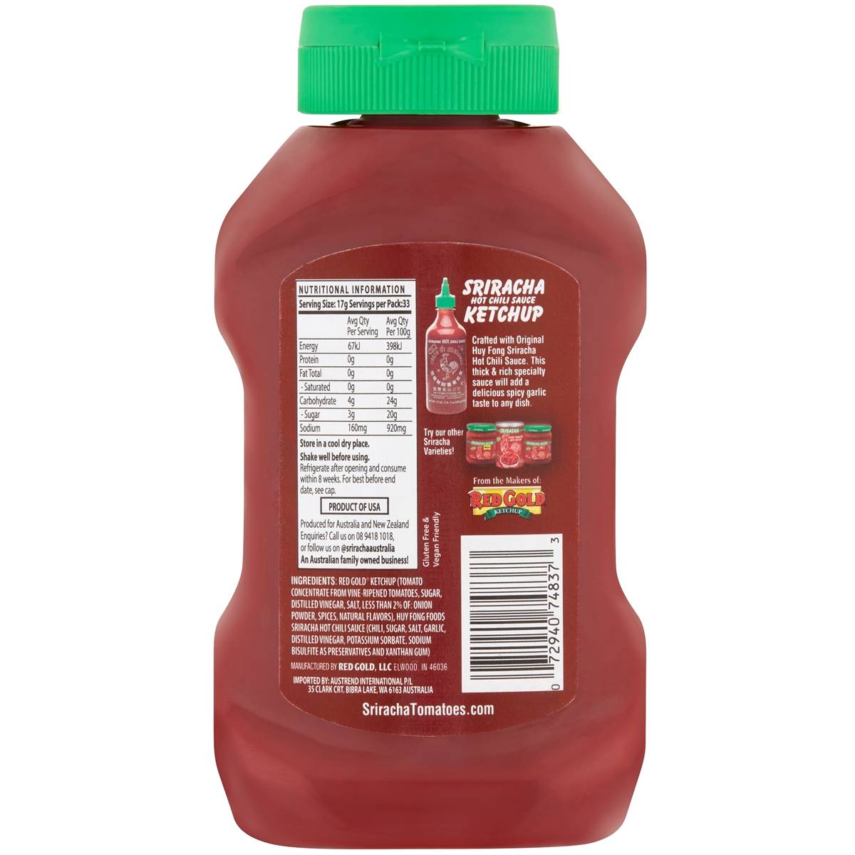 Sriracha Hot Chilli Sauce Ketchup 567g Woolworths