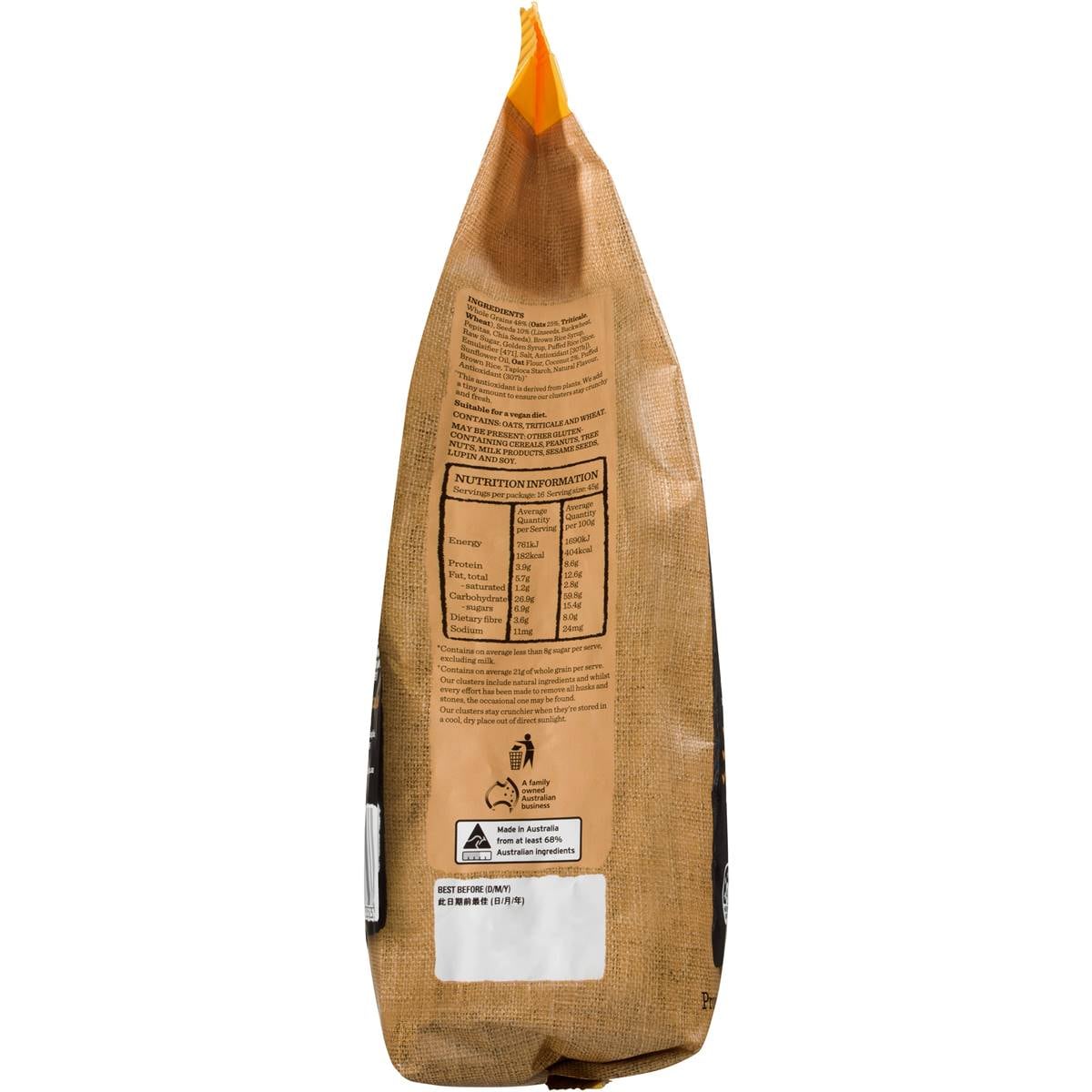 Carman's Oat Clusters Grains & Coconut 750g Woolworths