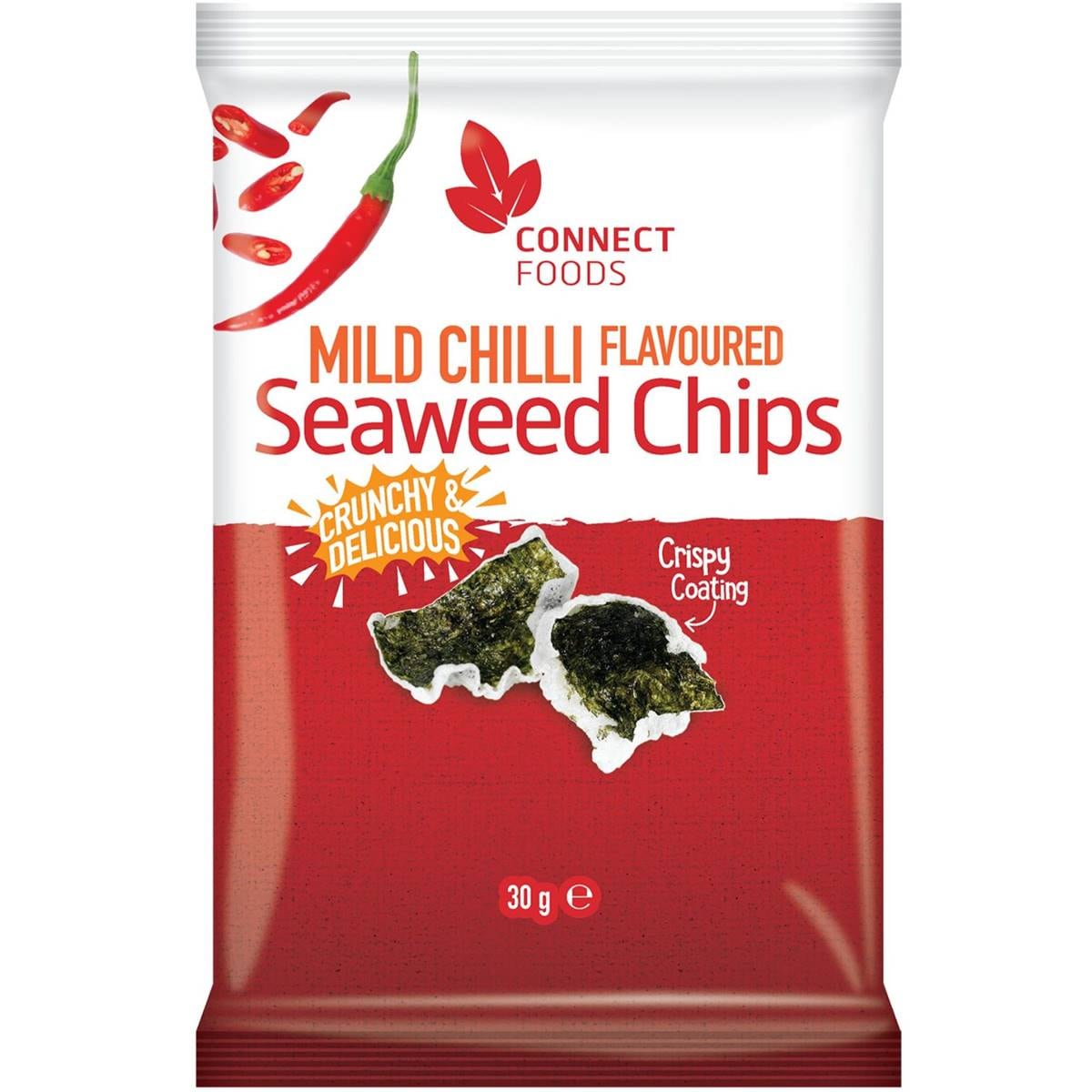Connect Foods Seaweed Chips Mild Chilli 30g Woolworths