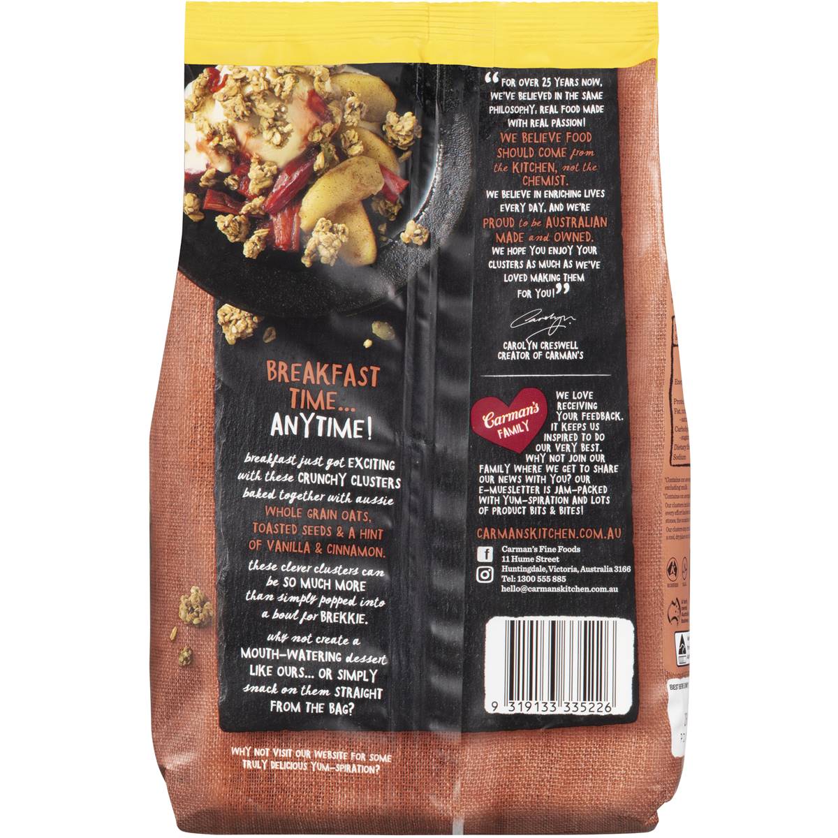 Carman's Oat Clusters Vanilla Cinnamon 750g Woolworths