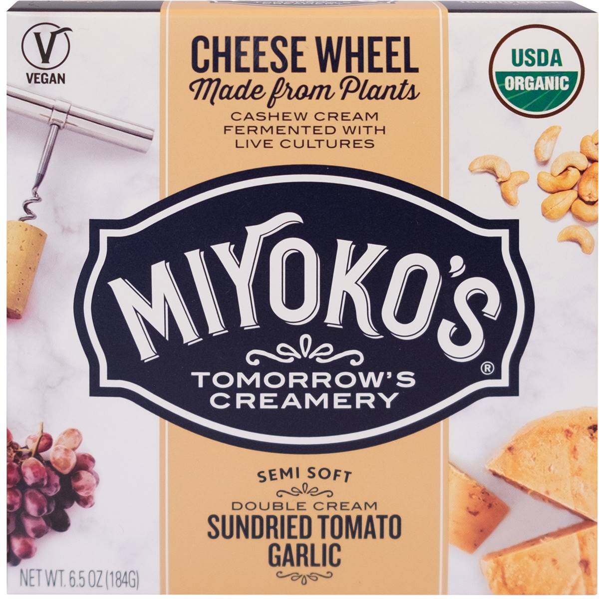 Miyoko's Plantbased Cheese With Sundried Tomatoes And Garlic 184g