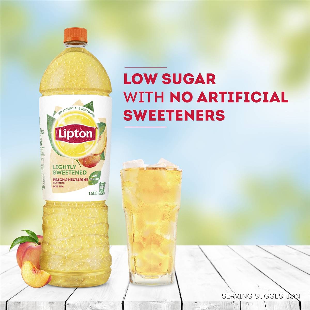 Lipton Ice Tea Low Sugar Iced Tea Peach & Nectarine Drink 1.5l | Woolworths