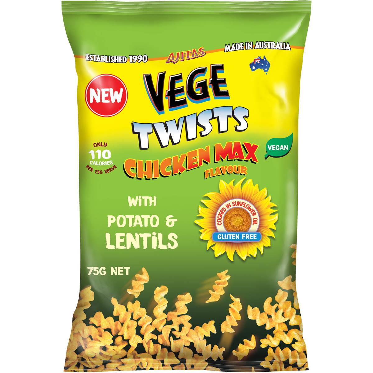 Vege Chips Twists Chicken 75g Woolworths