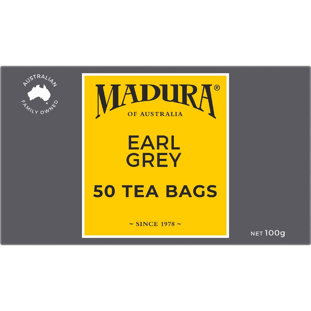 Madura Earl Grey Tea Bags 50 Pack 100g Woolworths