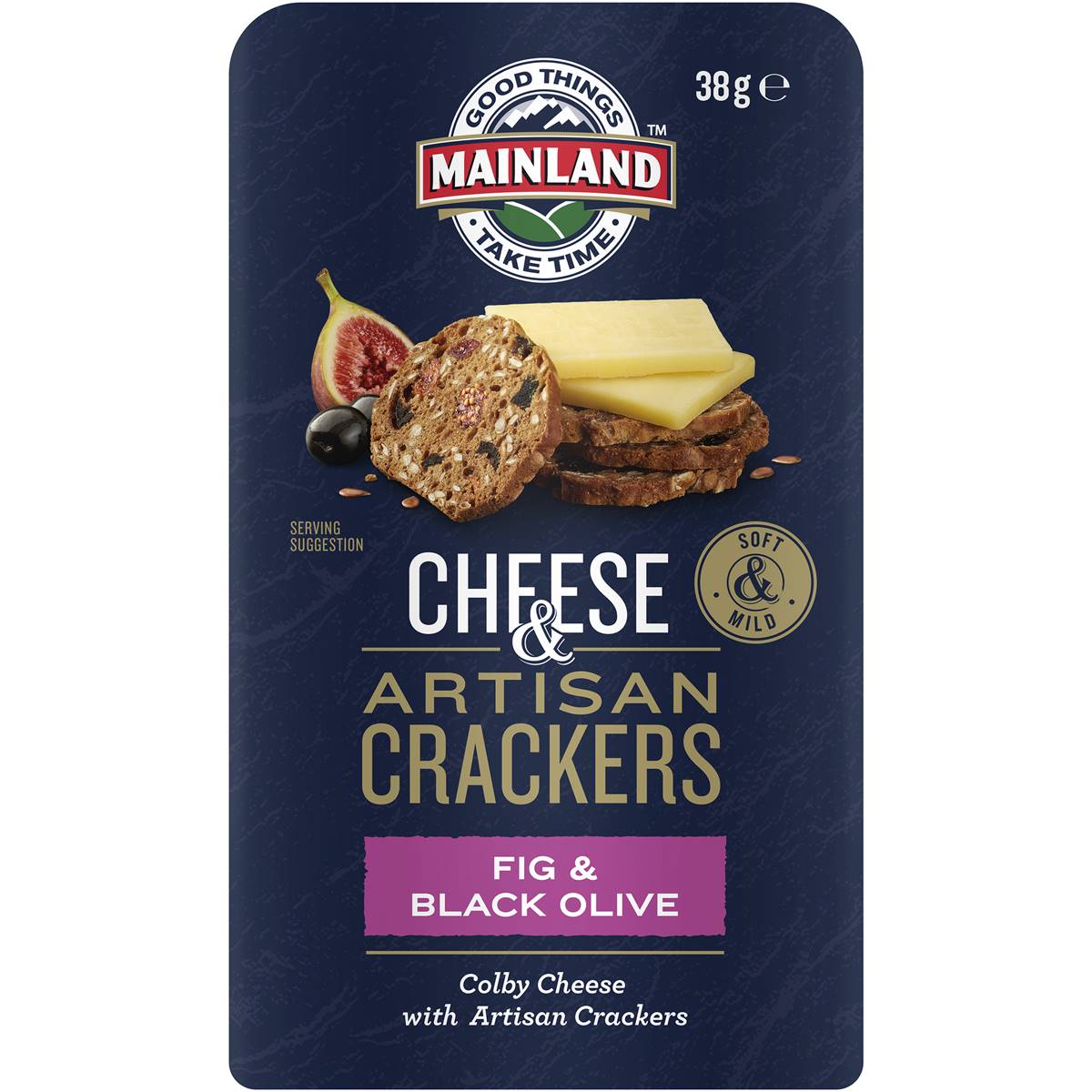 Mainland Otg Colby Artisan Cheese & Crackers 38g Woolworths