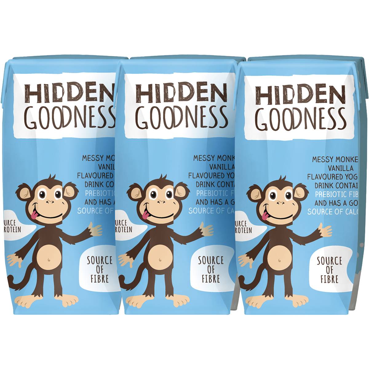 Messy Monkeys Vanilla Drink Yoghurt 6x200ml Woolworths