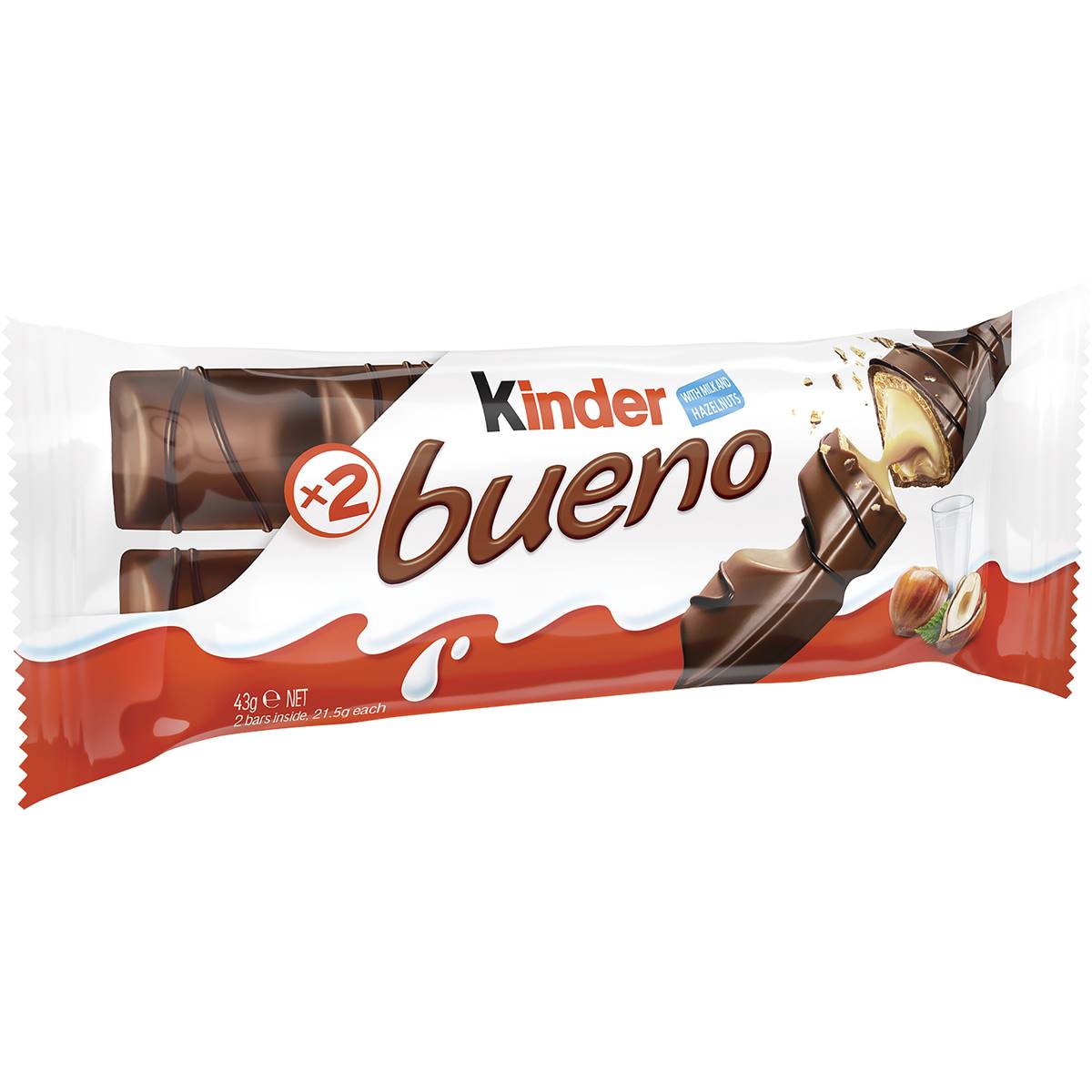 Kinder Bueno Milk Chocolate Bar 43g | Woolworths