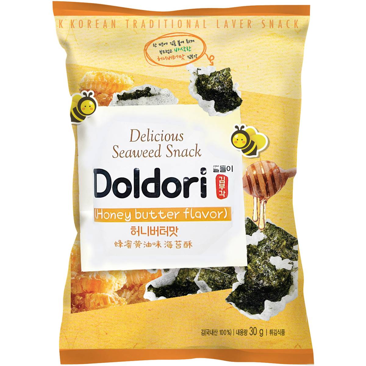 Doldori Seaweed Rice Crisps Honey Butter 30g Woolworths