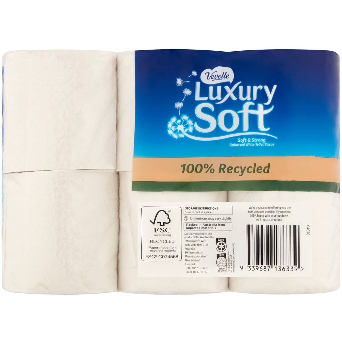 Vevelle Luxury Soft 2 Ply Toilet Paper 12 Pack Woolworths