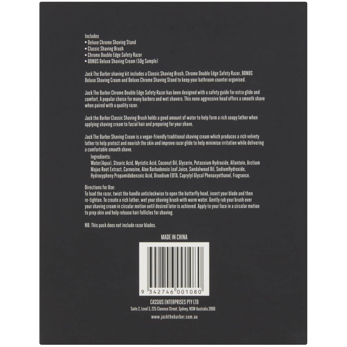 Jack The Barber The Barber Deluxe Shaving Kit Each Woolworths