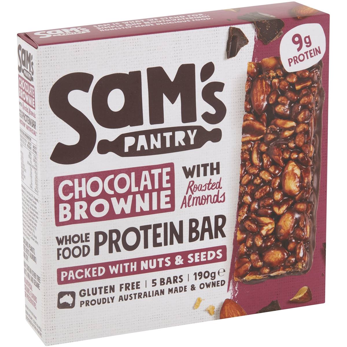 Sam's Pantry Chocolate Brownie With Roasted Almonds Protein Bar 5 Pack