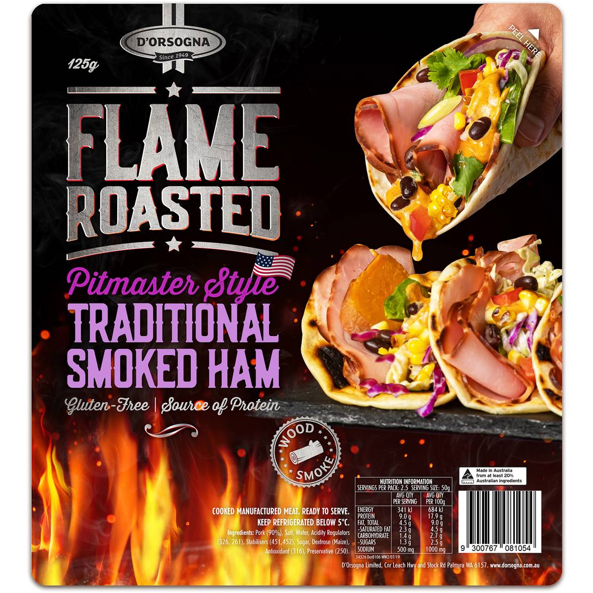 D'orsogna Flame Roasted Pittmaster Style Traditional Smoked Ham