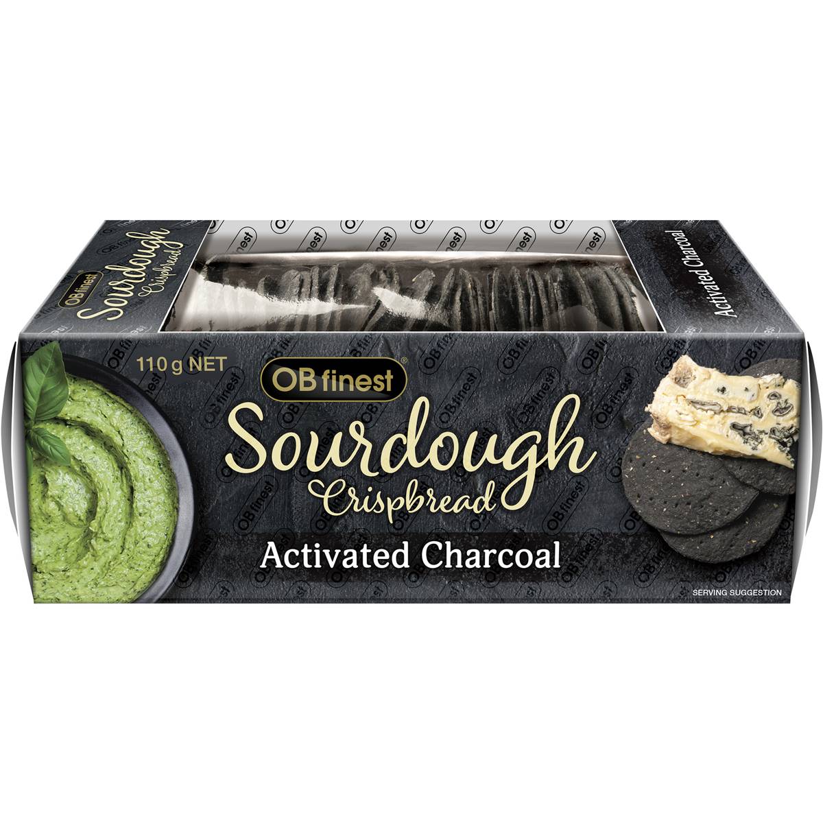 Ob Finest Sourdough Crispbread Activated Charcoal 110g Woolworths