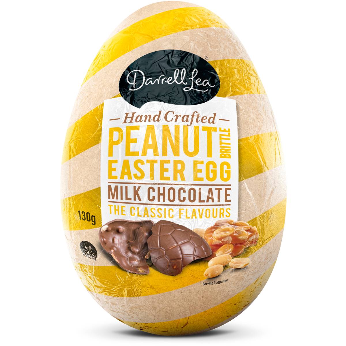 Darrell Lea Hand Crafted Peanut Brittle Milk Chocolate Easter Egg 110g