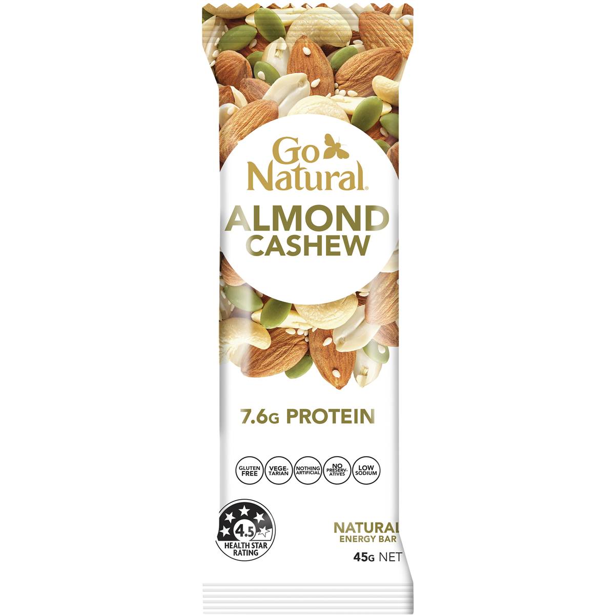 Go Natural Savoury Bars Almond Cashews 45g | Woolworths