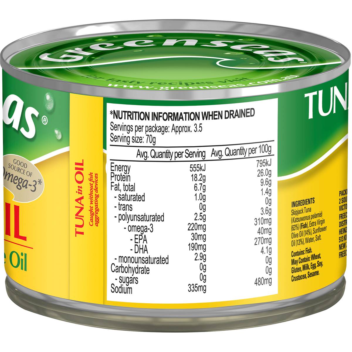 Greenseas Tuna In Extra Virgin Olive Oil Blend 425g Woolworths