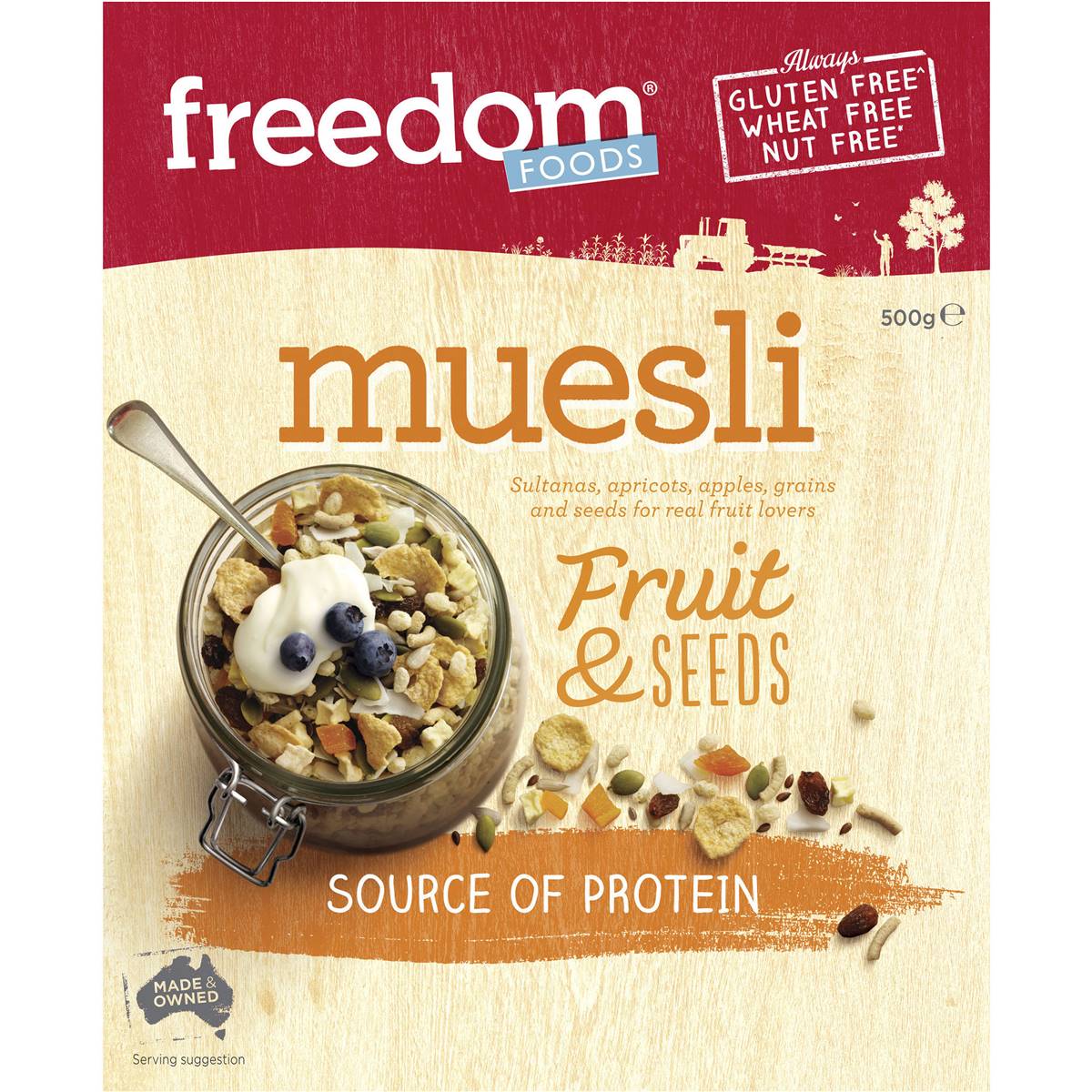 Freedom Foods Cereal Muesli Gluten And Wheat Free 500g Woolworths