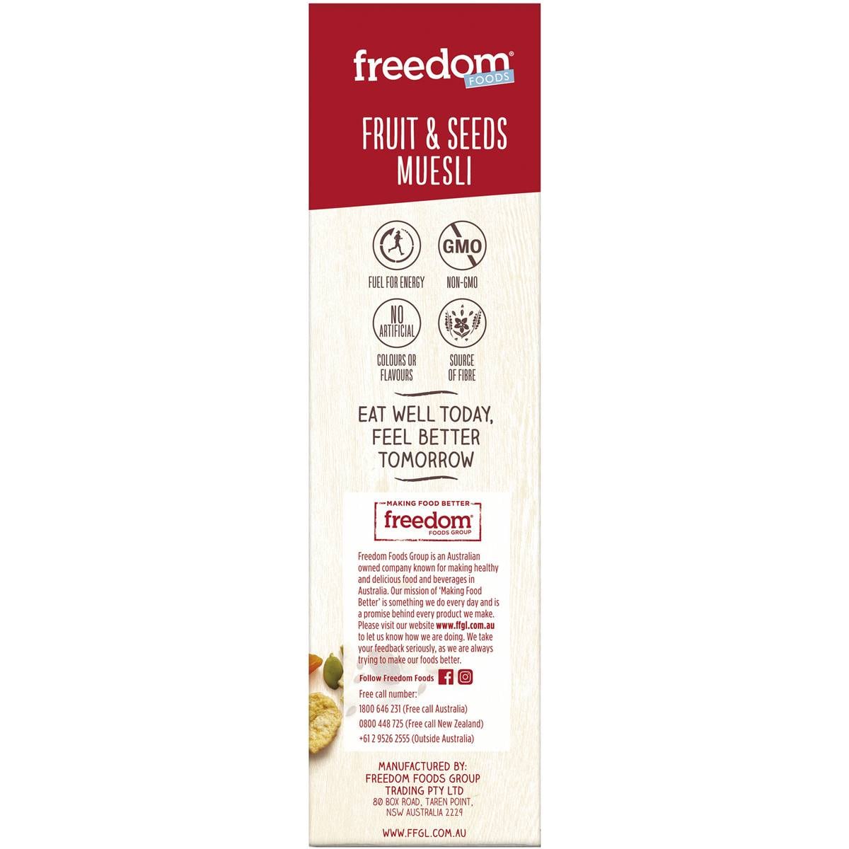 Freedom Foods Cereal Muesli Gluten And Wheat Free 500g Woolworths