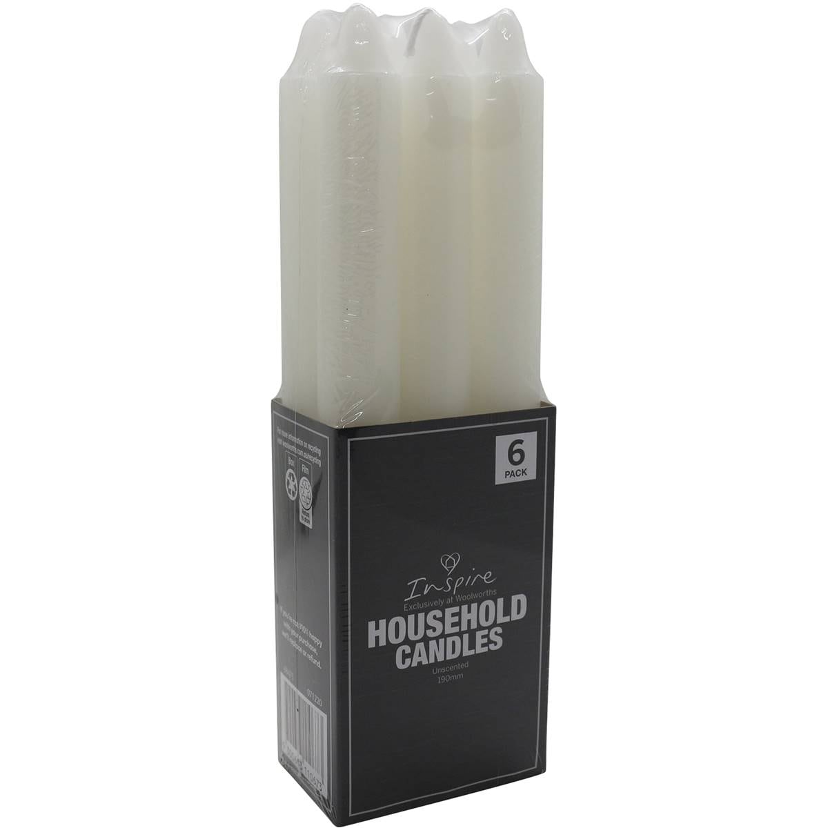 Essentials Candle Submarine Plain 6 Pack Woolworths
