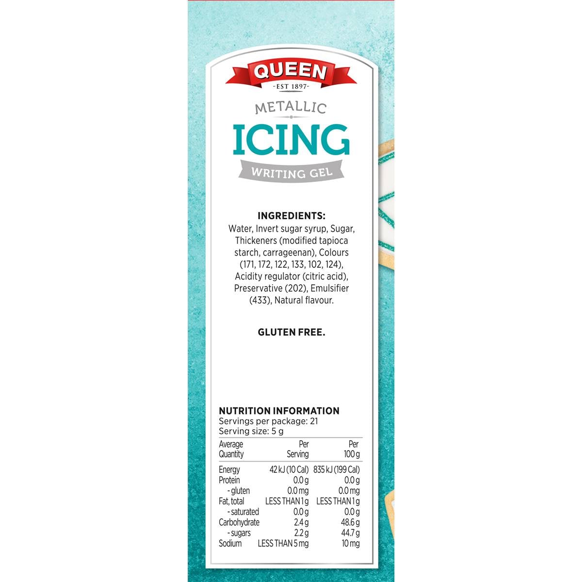 Queen Metallic Icing Writing Gel 5 Pack Woolworths