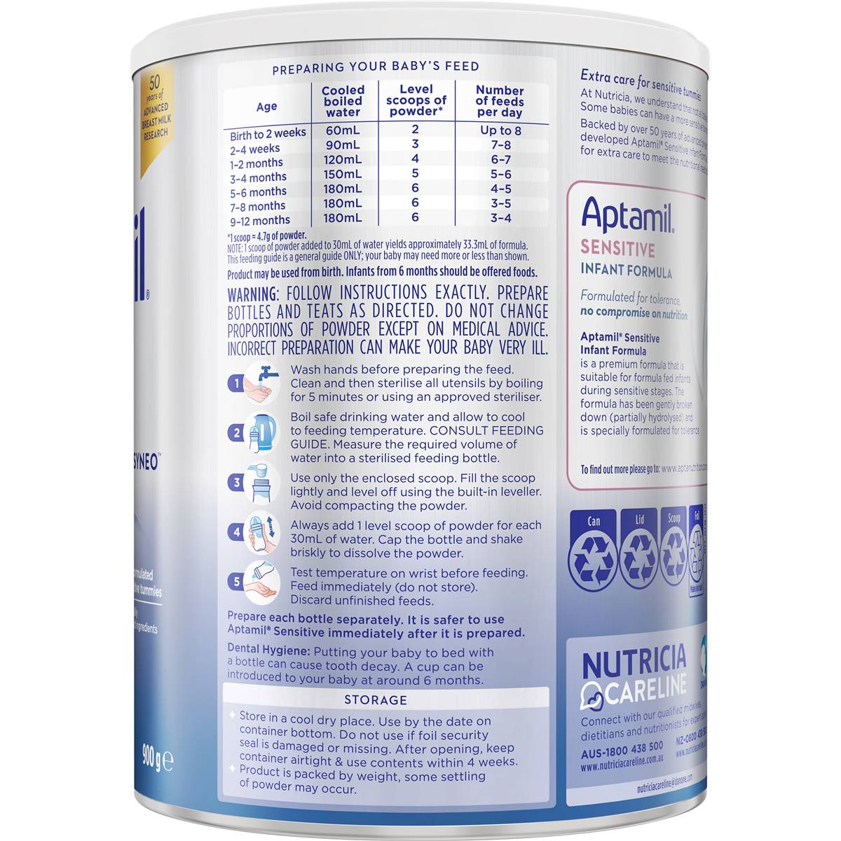 Aptamil Prosyneo Sensitive Baby Infant Formula From Months G Woolworths