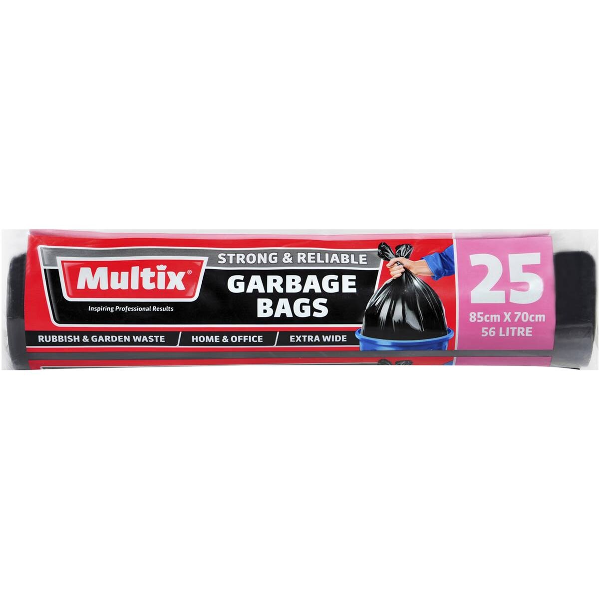 Multix Extra Wide Roll Garbage Bags 56l 25 Pack Woolworths