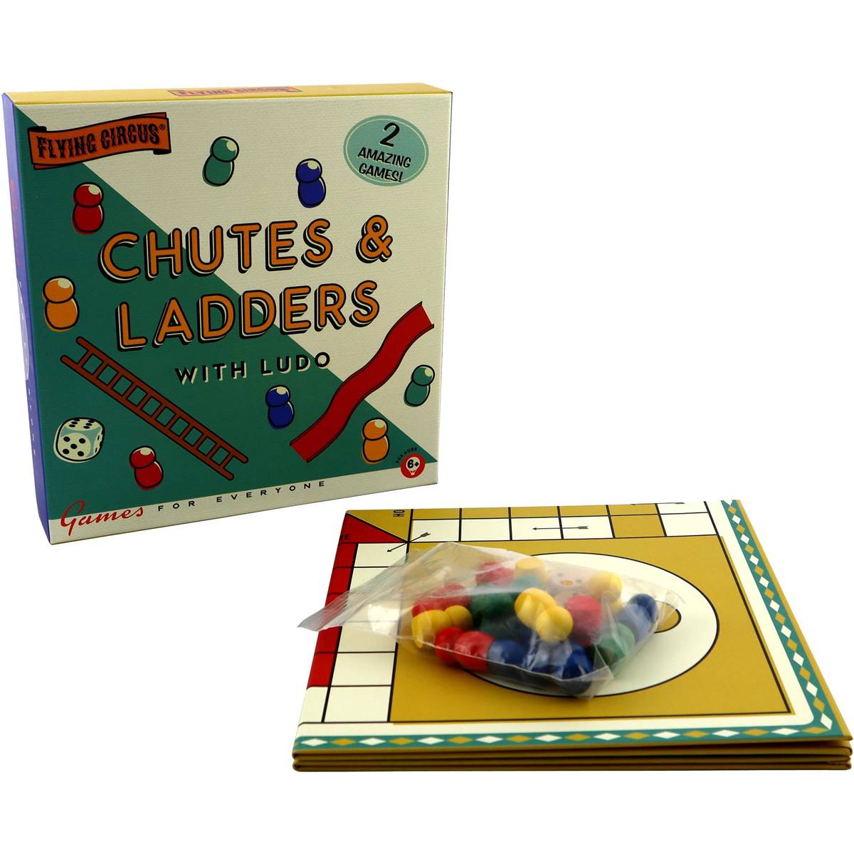 Flying Circus Chutes & Ladders With Ludo Game Each 