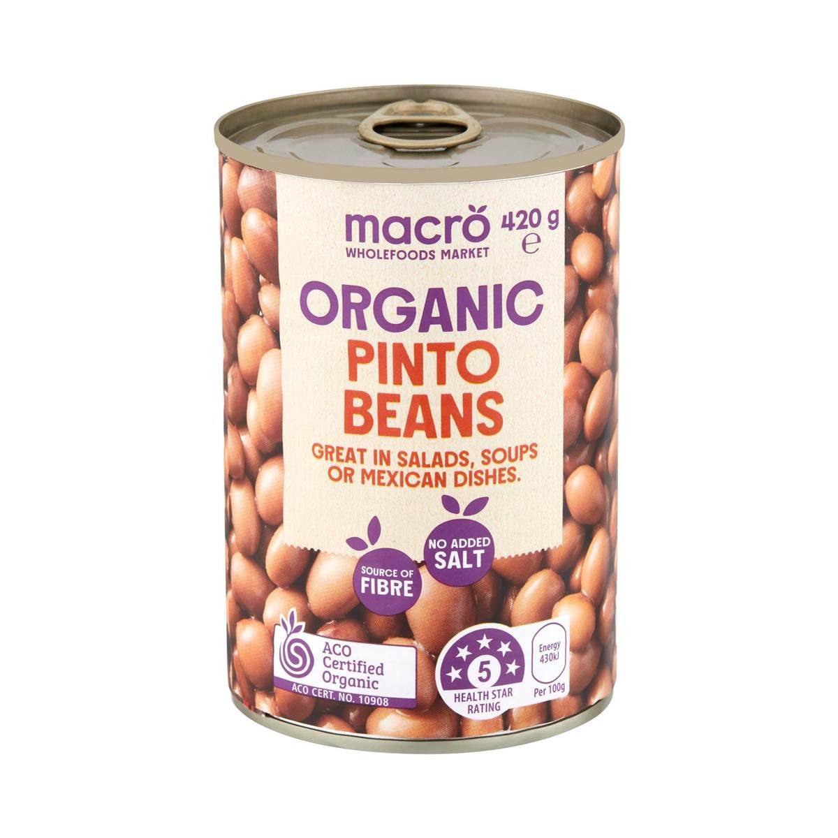 Macro Organic Pinto Beans 420g Woolworths