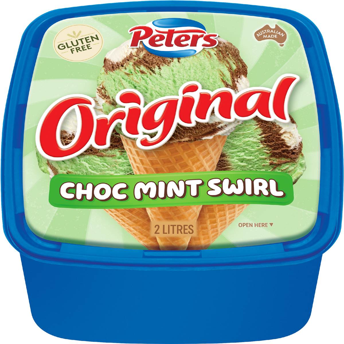 Peters Original Ice Cream Choc Mint Swirl 2L