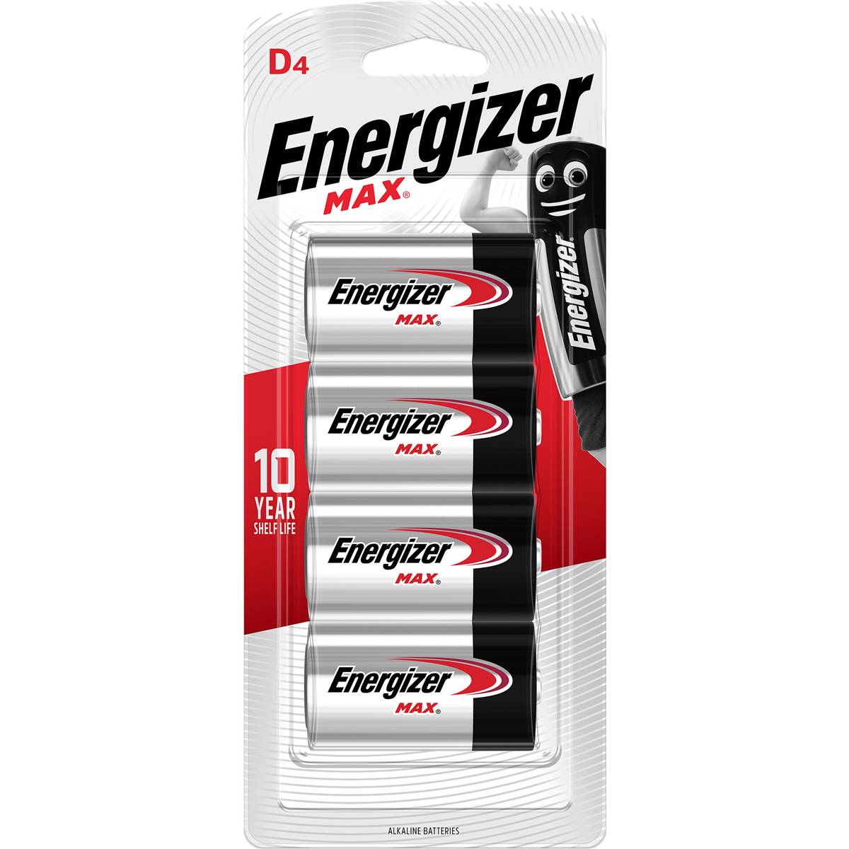 Energizer Max D Alkaline Batteries  4 pack