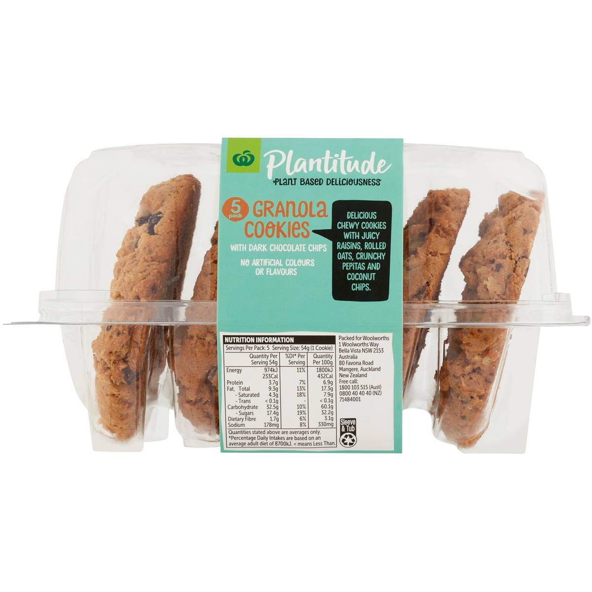 Woolworths Plantitude Granola Cookies 5 Pack Woolworths