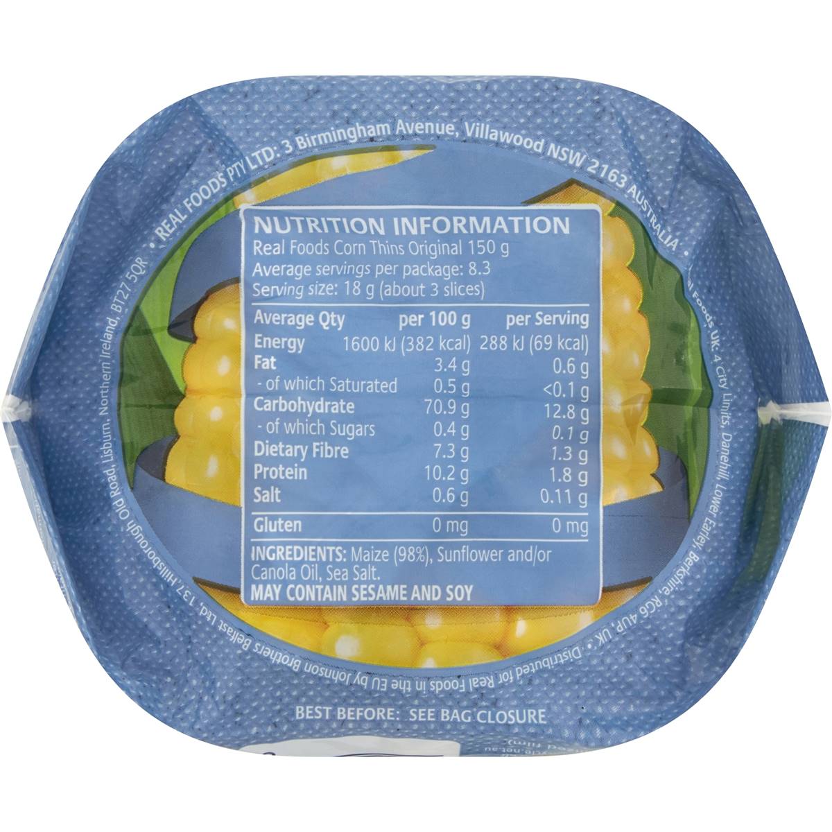 Real Foods Corn Thins Original 150g Woolworths