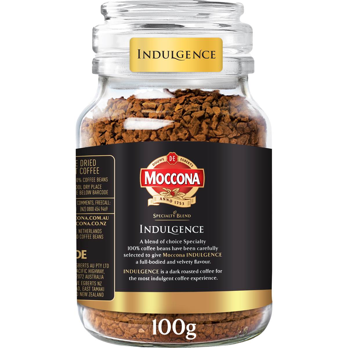 Moccona Freeze Dried Instant Coffee Indulgence 100g Woolworths