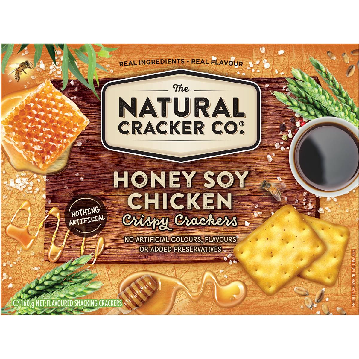The Natural Cracker Co. Honey Soy Chicken Crispy Crackers 160g Woolworths