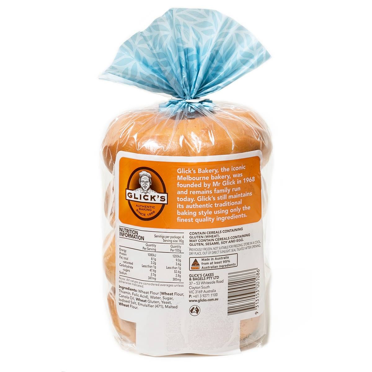 Glicks Plain Bagel 4 Pack Woolworths