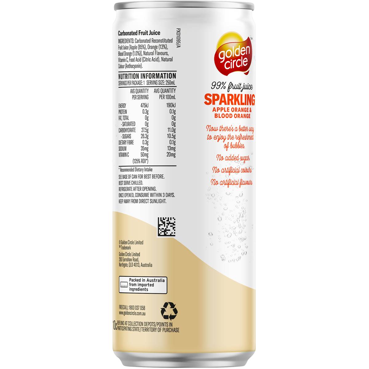 Golden Circle Sparkling Fruit Juice Apple, Orange & Blood Orange 250ml