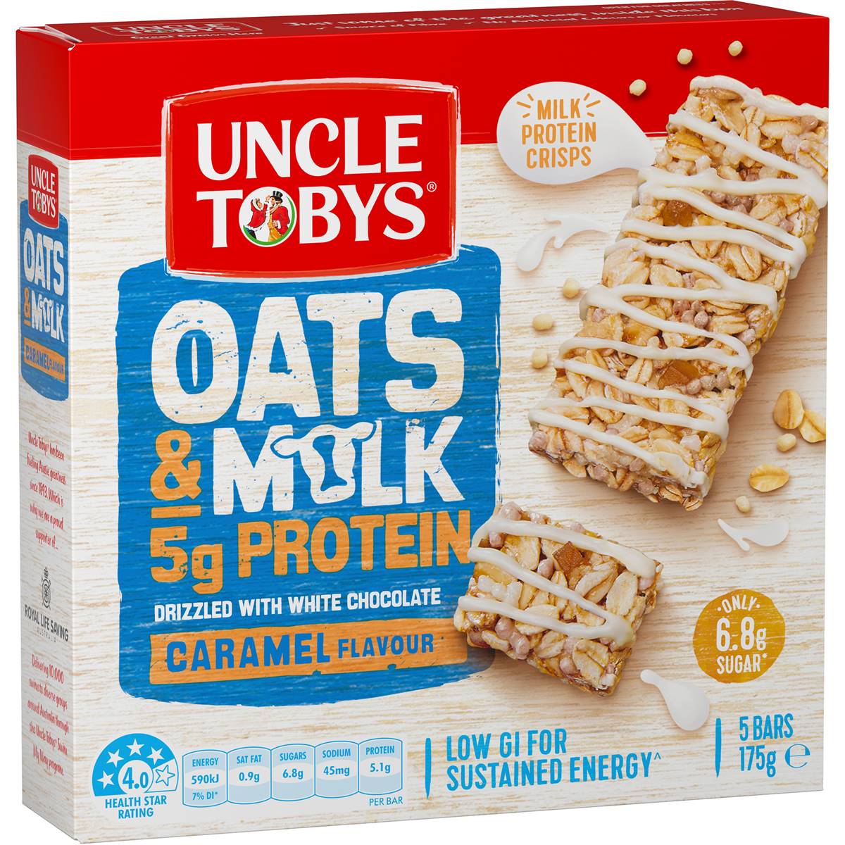 uncle tobys protein caramel flavoured dark chocolate