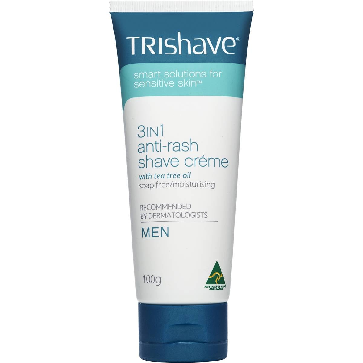 Trishave 3in1 Antirash Shave Creme With Tea Tree Oil For Men 100g Woolworths