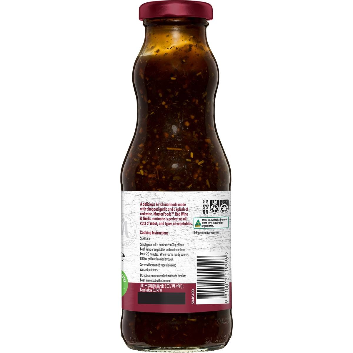 Masterfoods Red Wine & Garlic Marinade 375g Woolworths