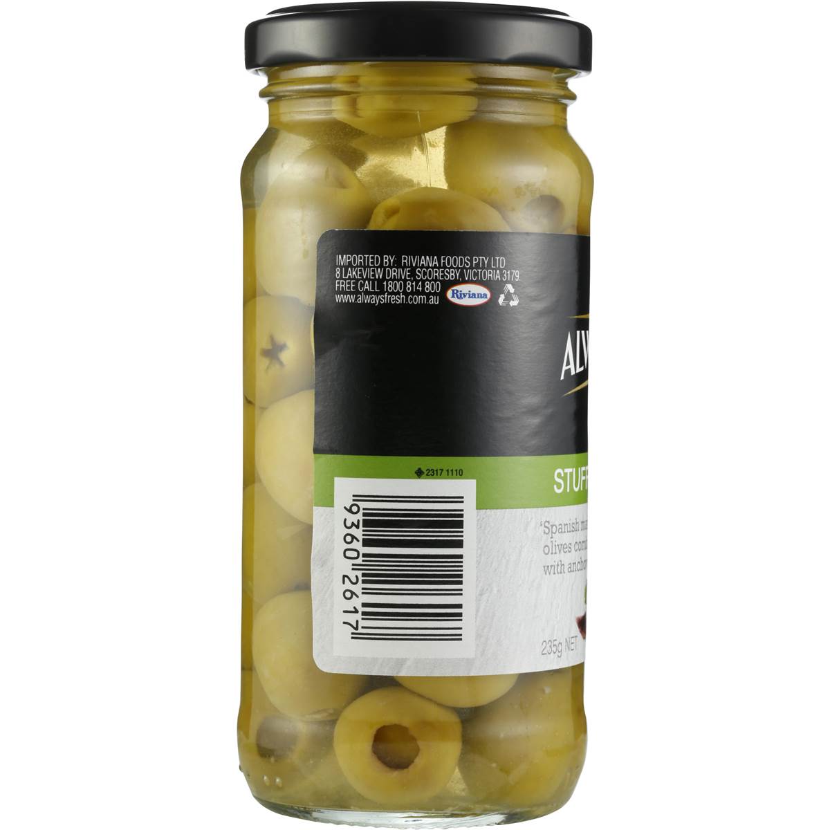 Always Fresh Olives Anchovy Stuffed 235g Woolworths