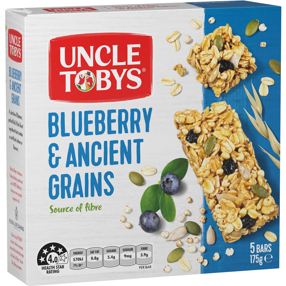 Uncle Tobys Blueberry & Ancient Grains Muesli Bar 5 Pack Woolworths