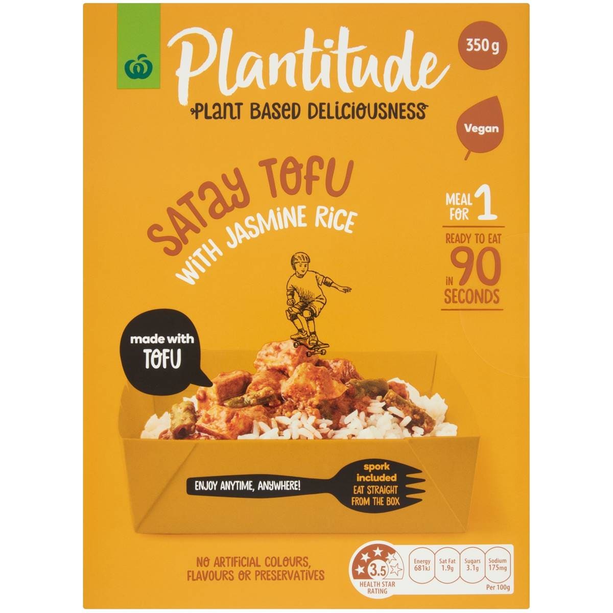 Woolworths Plantitude Satay Tofu With Jasmine Rice 350g Woolworths