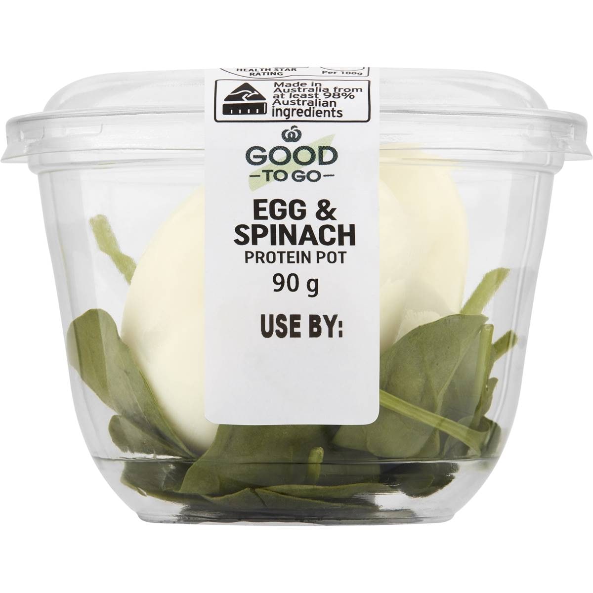 Woolworths Good To Go Free Range Egg & Spinach Protein Pot 90g Woolworths
