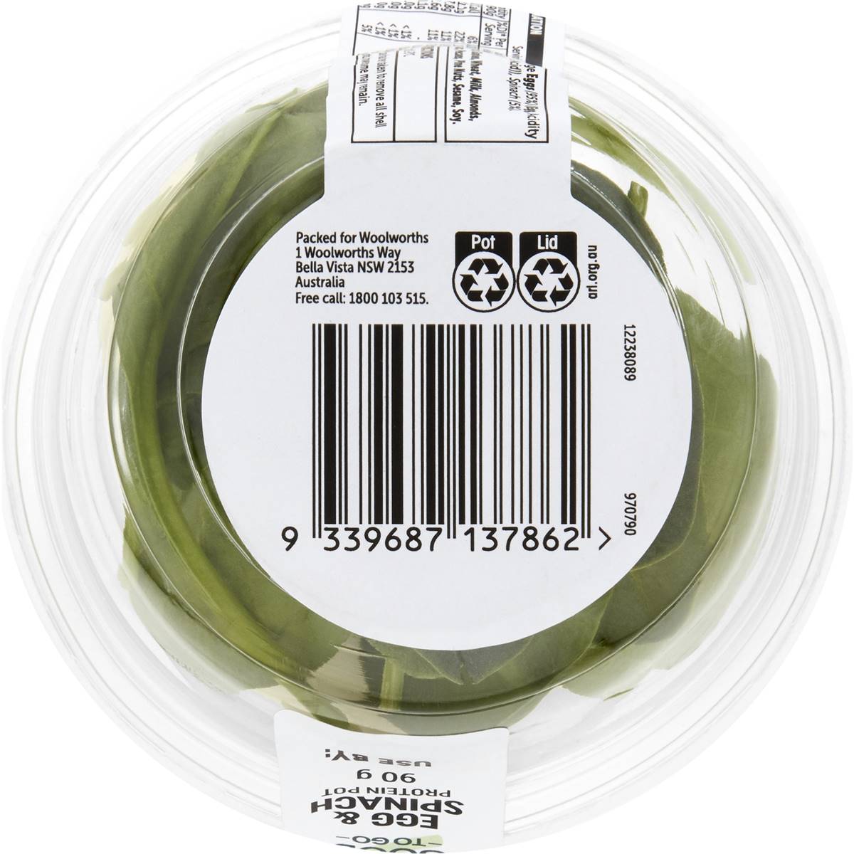 Woolworths Good To Go Free Range Egg & Spinach Protein Pot 90g Woolworths