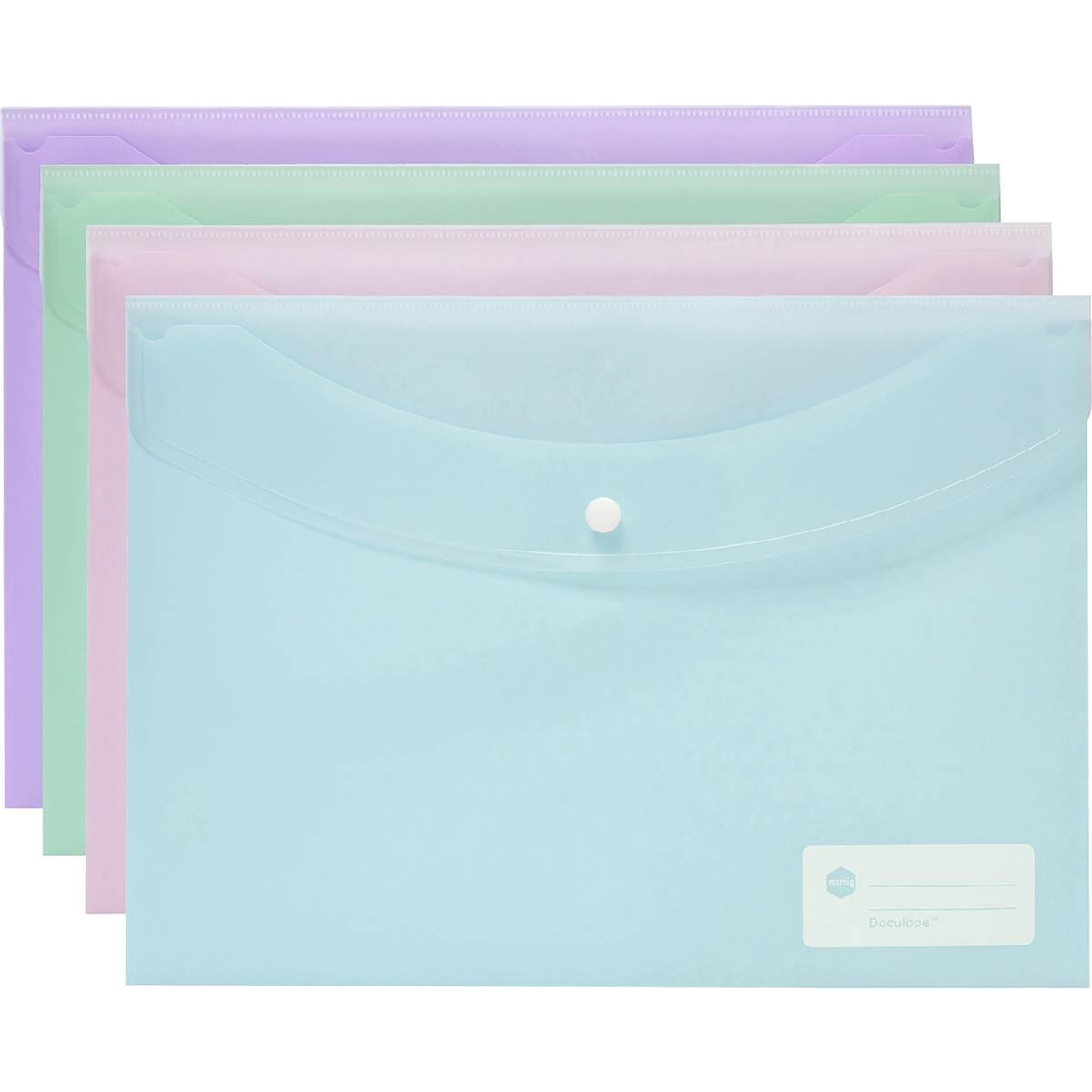 Marbig Doculope Wallet Assorted Pastel A4 Each | Woolworths