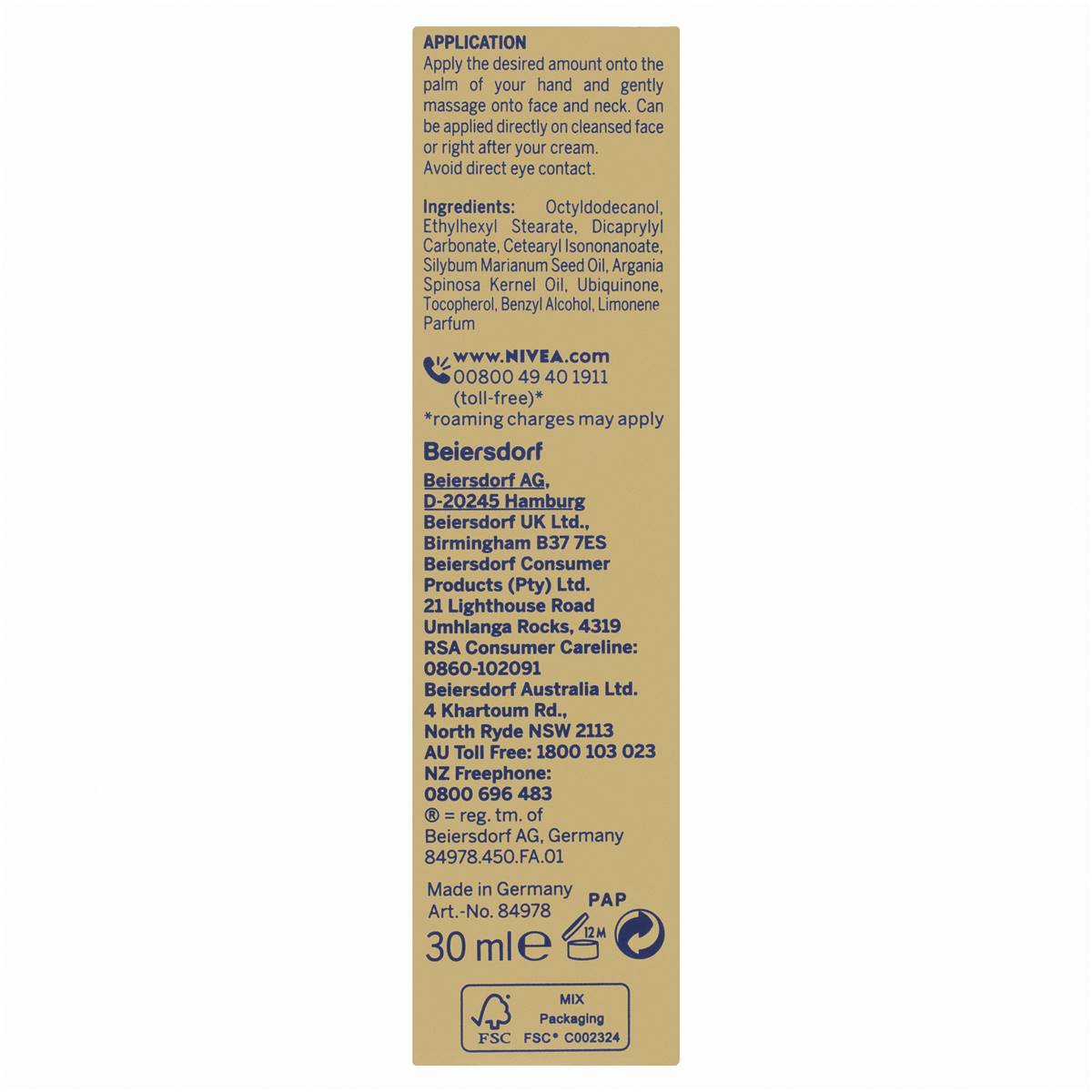 Nivea Q10 Power Multi-action Pampering Oil 30ml | Woolworths